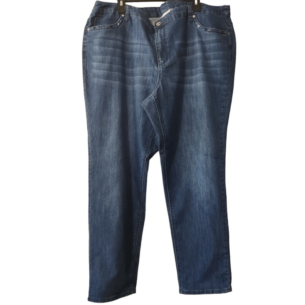 CJ Banks Jeans Women's Adult Size 22W Plus  Blue‎ Denim Straight Stretch Pockets